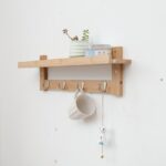 Wall-Mounted Wooden Coat Rack with Multiple Pegs