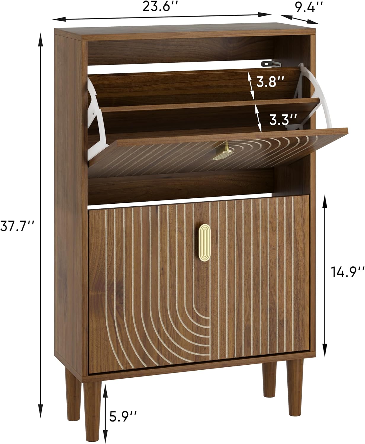 Walnut Shoe Cabinet - Hình 2
