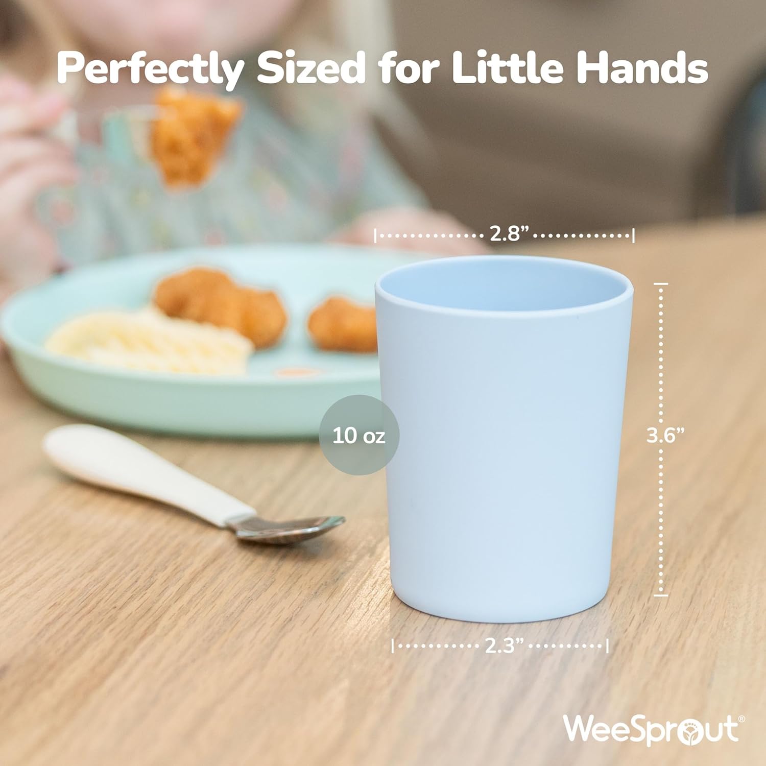 WeeSprout 10oz Pastel Bamboo Kids Cups - Hình 2